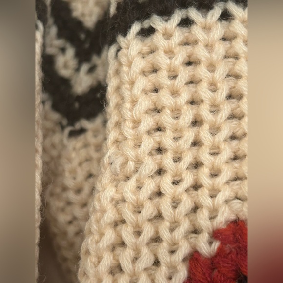 1950’s Caldwell Unisex Wool Cardigan Sweater Cowboy Rodeo Horses Hand Knit Small - Picture 5 of 11